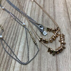 Banana Republic BUNDLE Gold Silver Tone Multi Strands Layered Necklace